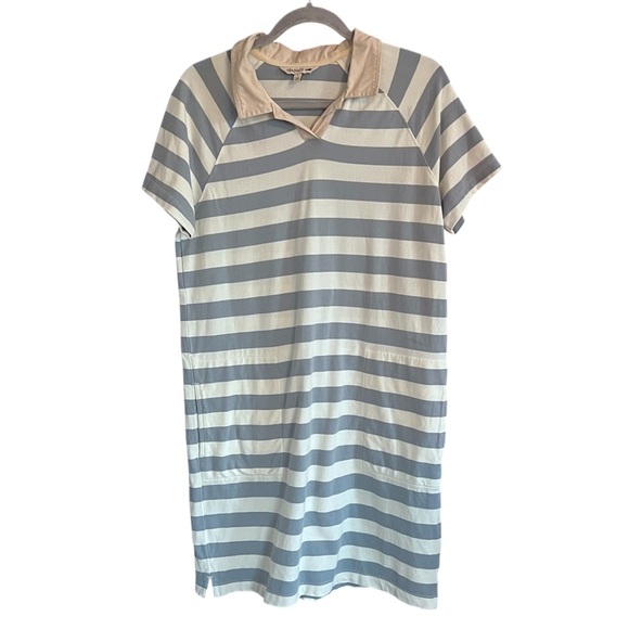 Toad & Co Women’s Yerba Rugby Dress in Blue/Gray and White Stripe size Small - Picture 2 of 8